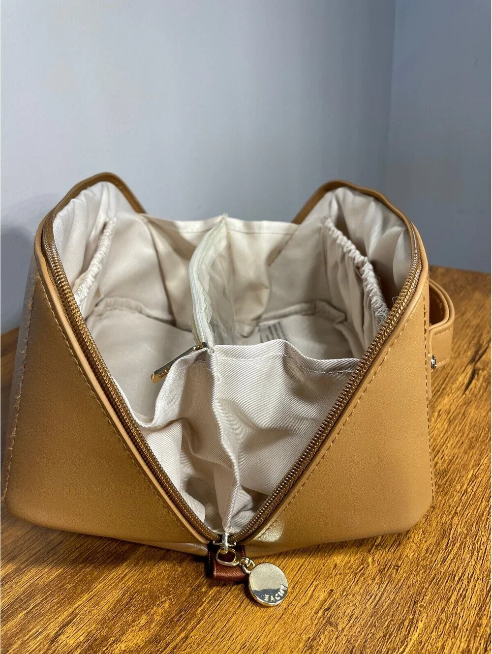 EACHY New CamelColor FlatLay Makeup Bag Travel Festival Camp